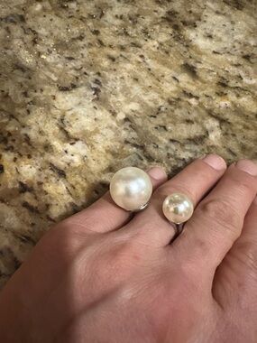 Pearl Statement Rings - Cream Faux Pearl